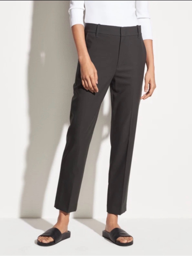 Vince Charcoal Gray Wool Tapered Trouser Ankle Work Pant - Size 8 - 28" Inseam